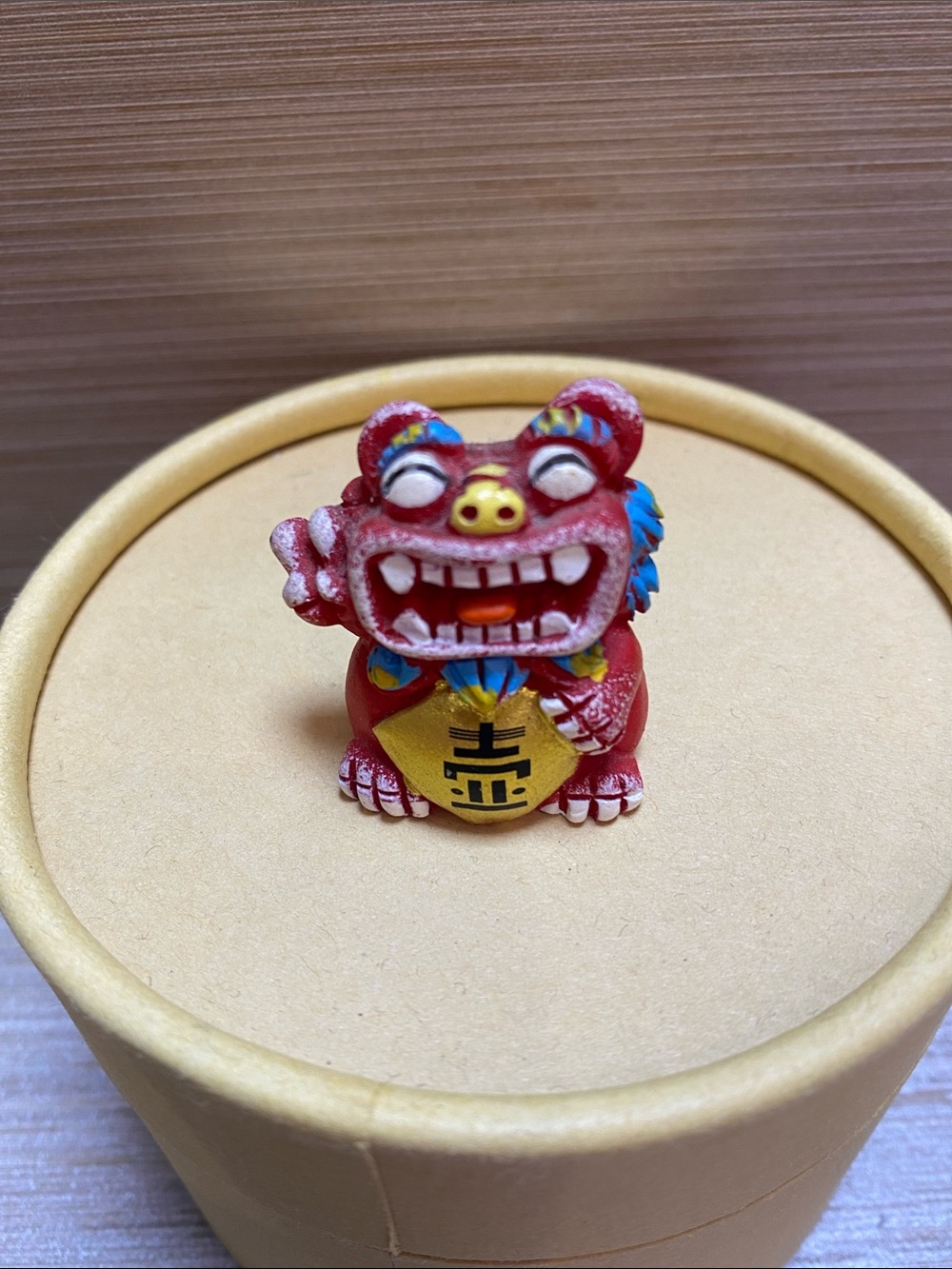 Red Lucky Lion Dance Figurine Toy - Kids Decorative Play Figure